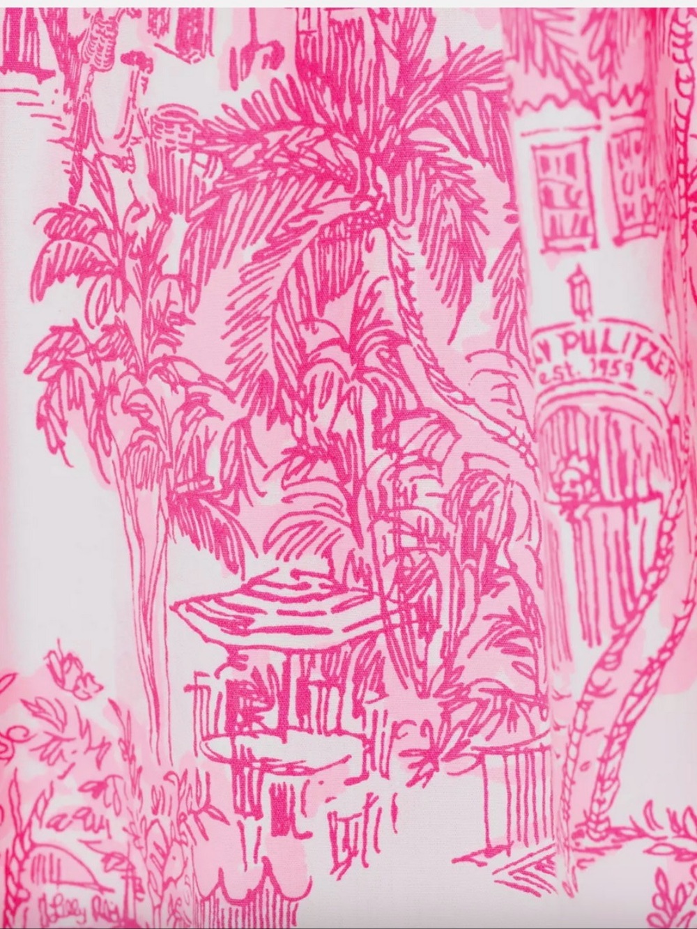 NWT Lilly Pulitzer Pink Anniversary Toile Print Tie Waist Palm Beach Dress sz 6 - Picture 5 of 8